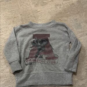 Kids Gray Sweatshirt with Crimson Tide Design